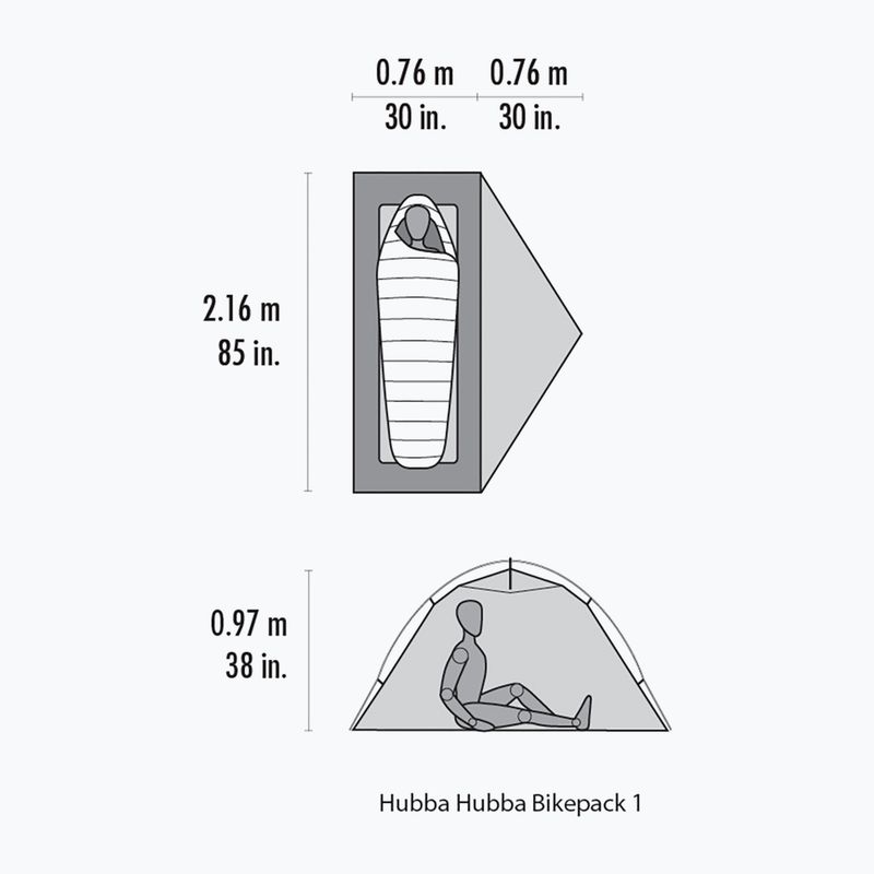 MSR Hubba Hubba Bikepack 1 személyes trekking sátor zöld 13