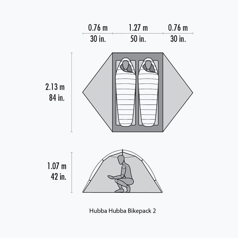 MSR Hubba Hubba Bikepack 2 személyes trekking sátor zöld 17