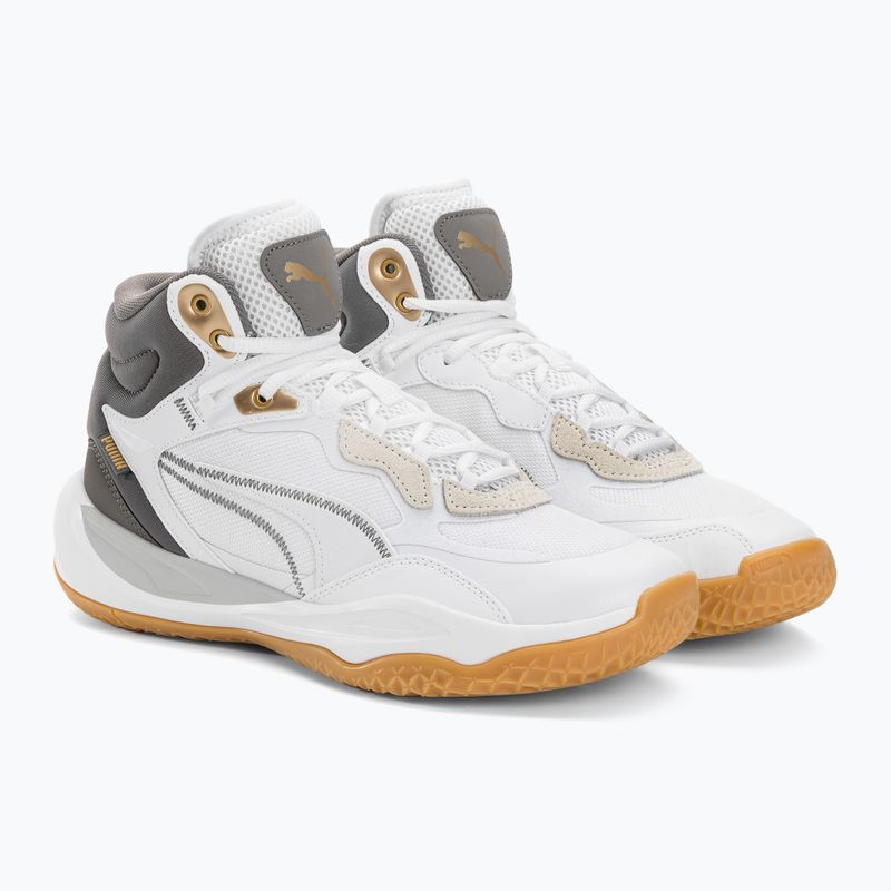 Férfi kosárlabda cipő PUMA Playmaker Pro Mid Trophies hamuszürke/cast iron/puma gold 4