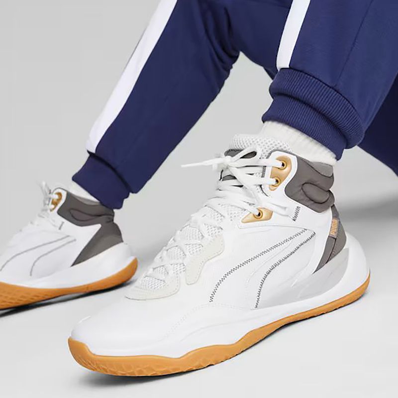 Férfi kosárlabda cipő PUMA Playmaker Pro Mid Trophies hamuszürke/cast iron/puma gold 13