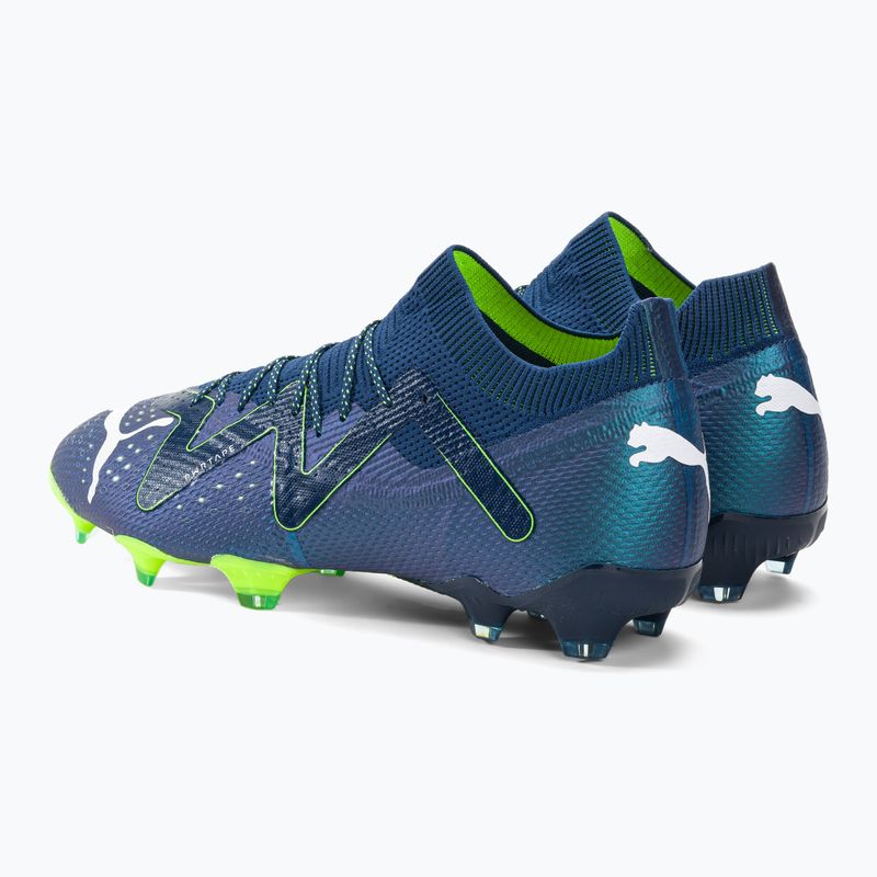 PUMA Ultimate FG/AG férfi futballcipő perzsa kék/puma fehér/pro zöld 3