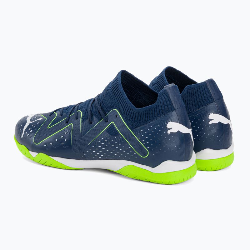 PUMA Match IT + Mid Jr gyermek futballcipő perzsa kék/puma fehér/ultra zöld 3