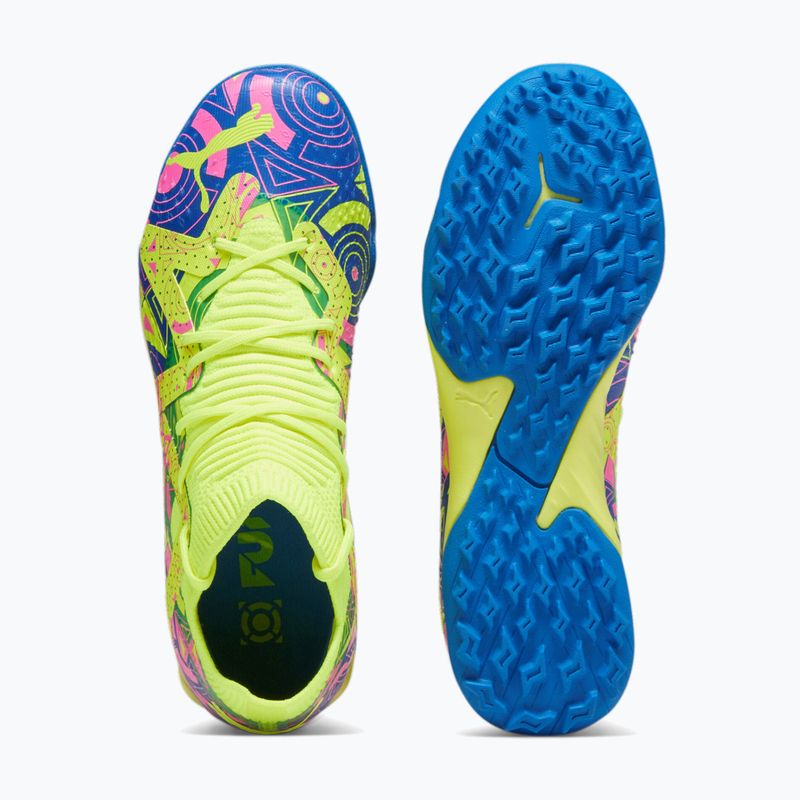 PUMA Future Match Energy TT + Mid Jr gyermek labdarúgócipő ultra kék/sárga riasztás/világító rózsaszín 15