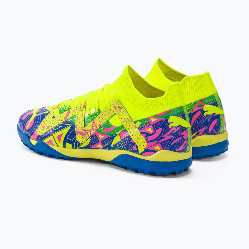 PUMA Future Match Energy TT férfi futballcipő ultrakék/sárga riasztás/világító rózsaszín 3