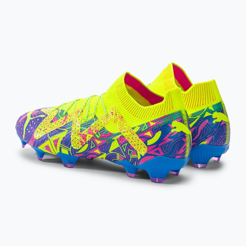 PUMA Future Ultimate Energy FG/AG férfi futballcipő ultrakék/sárga riasztás/világító rózsaszín 3