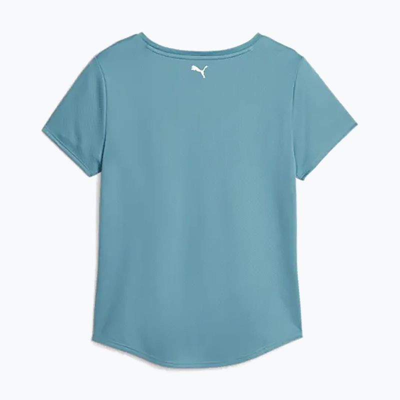 Női edzőpóló PUMA Fit Logo Ultrabreathe merész kék/gyors zöld 2