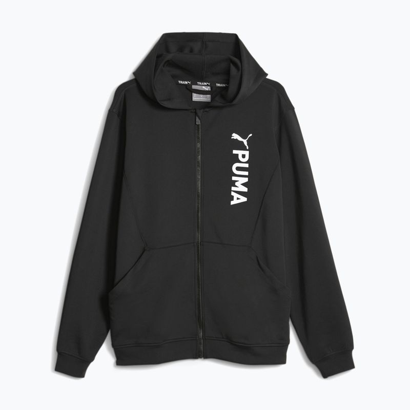 Férfi trekking pulóver PUMA Fit Double Knit FZ Hoodie puma black