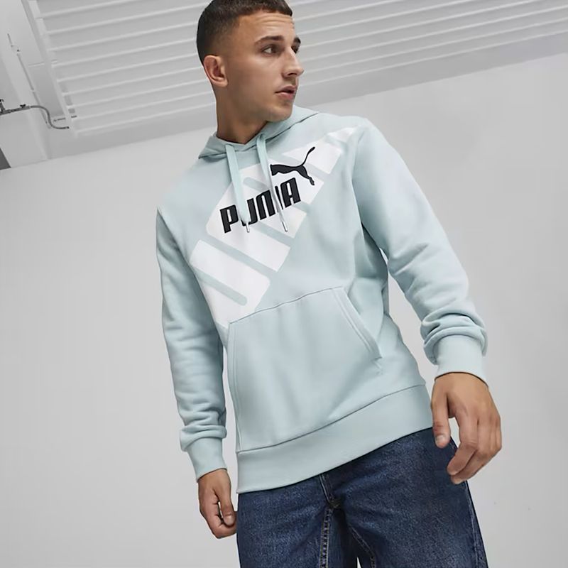 Férfi PUMA Power Graphic Hoodie TR türkizkék szörf 3