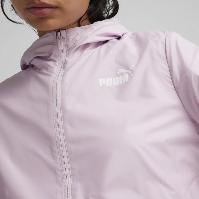 Női PUMA ESS Solid Windbreaker kapucnis női dzseki grape mist kabát 6