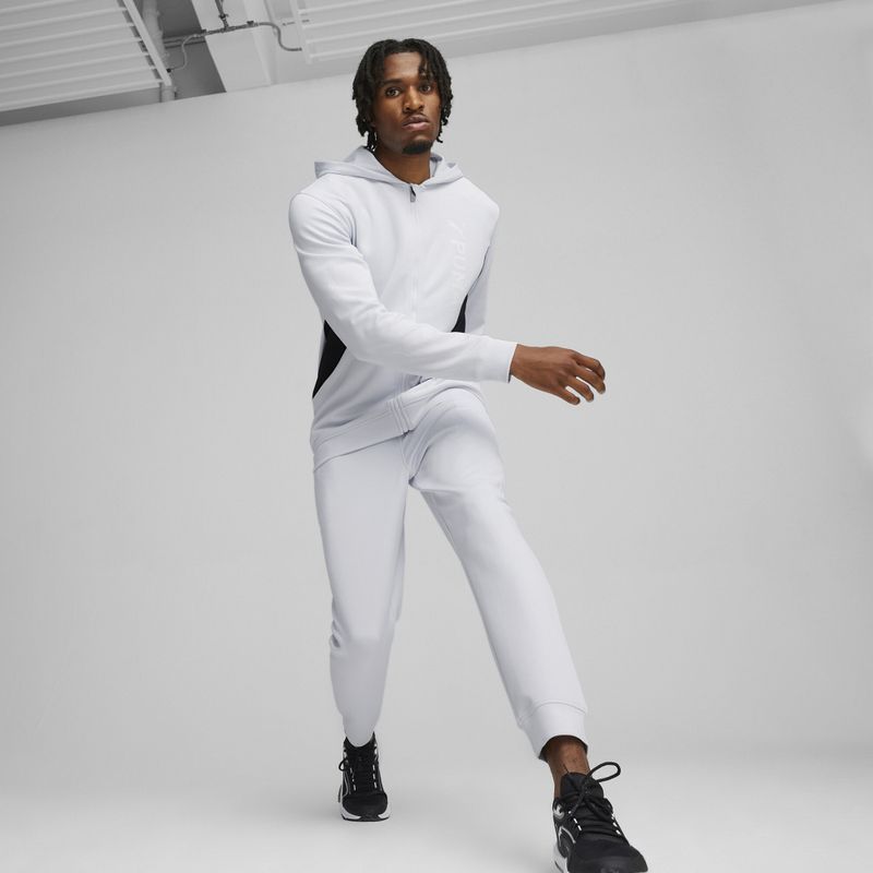 Férfi edzőpulóver PUMA Fit Double Knit FZ Hoodie silver mist 4