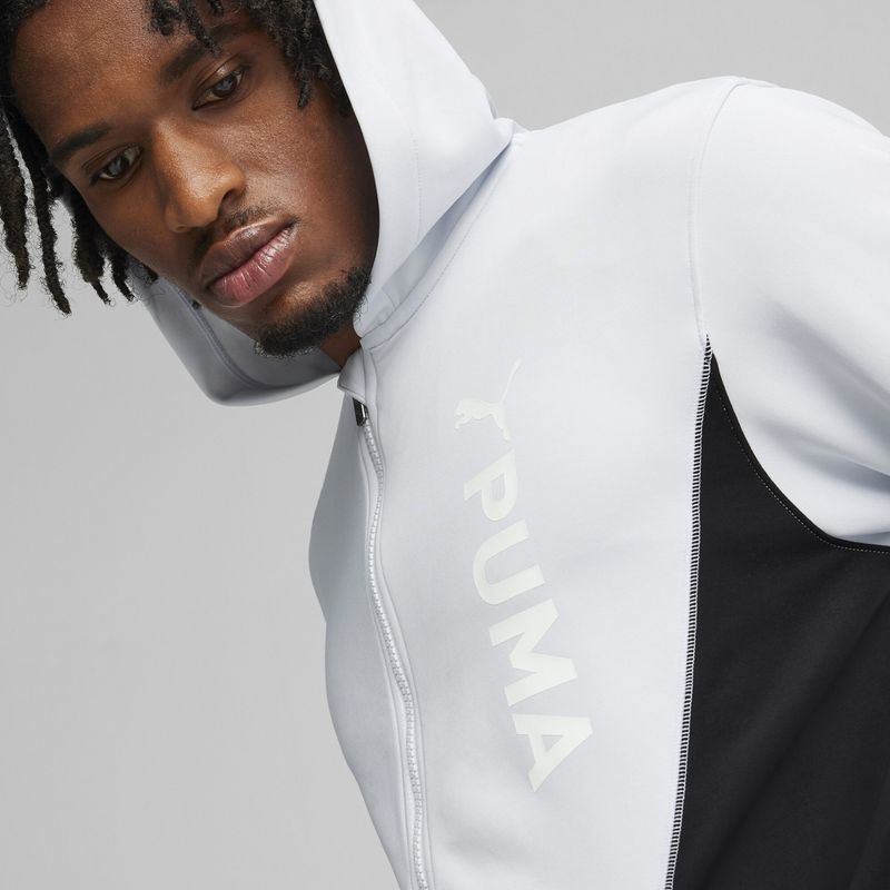 Férfi edzőpulóver PUMA Fit Double Knit FZ Hoodie silver mist 5