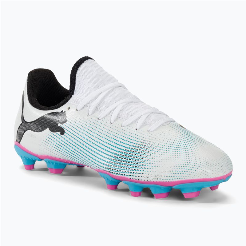 Gyerek focicipő PUMA Future 7 Play FG/AG puma white/puma black/poison pink