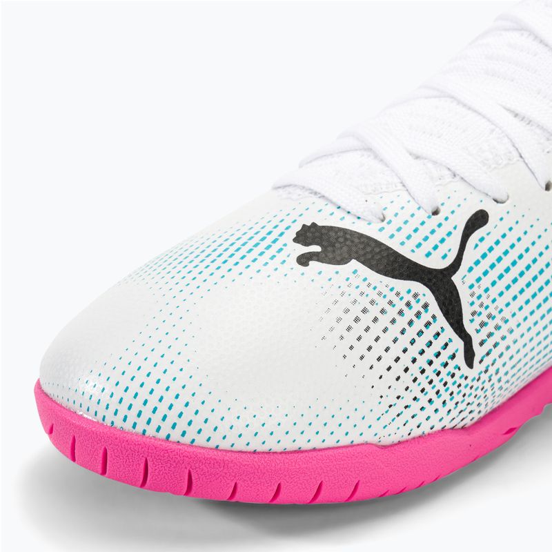 Gyerek focicipő PUMA Future 7 Play IT puma white/puma black/poison pink 7