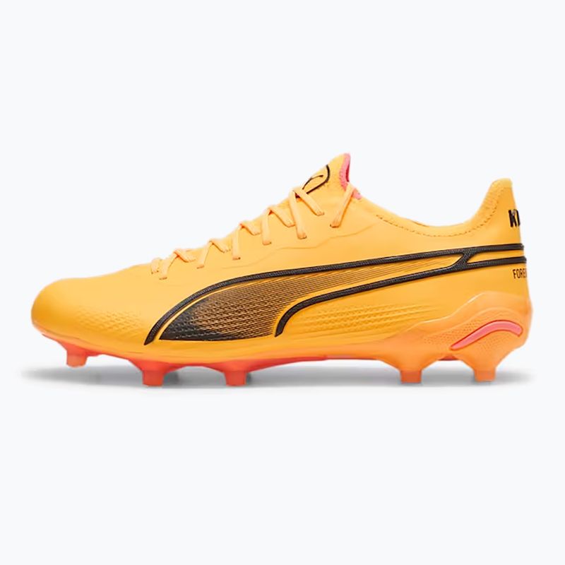 PUMA King Ultimate Fg/Ag sun stream/puma black/sunset glow futballcipő 8