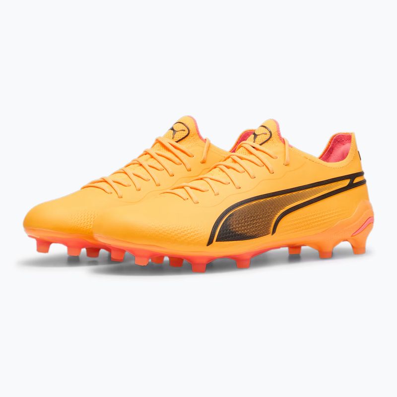 PUMA King Ultimate Fg/Ag sun stream/puma black/sunset glow futballcipő 10