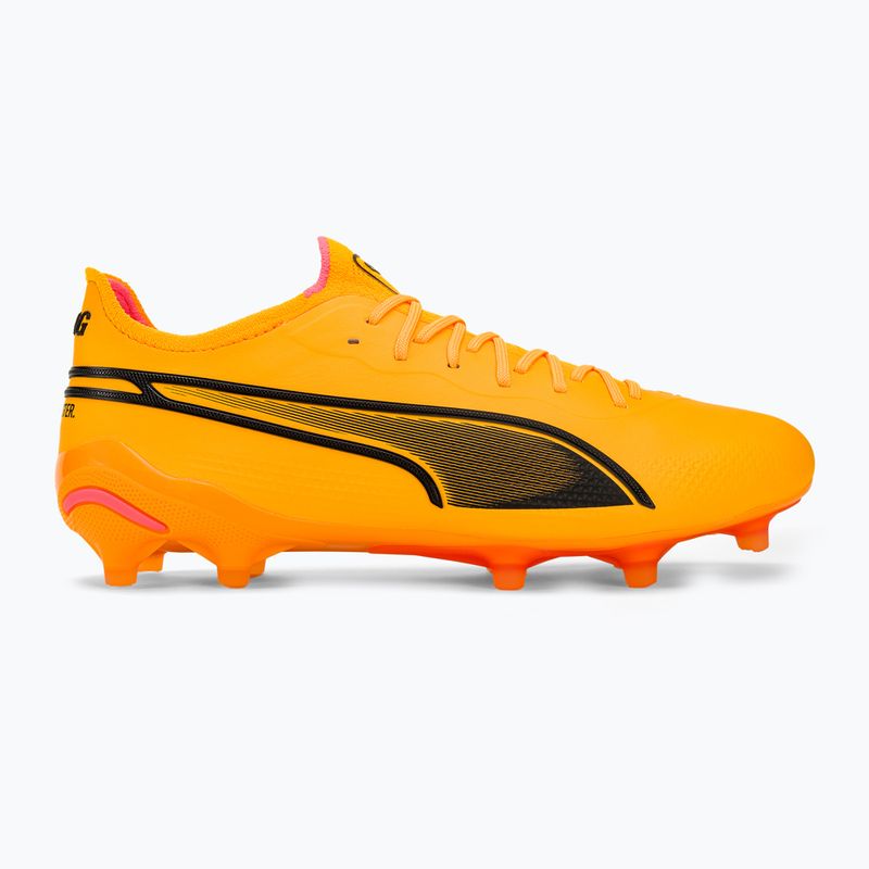 PUMA King Ultimate Fg/Ag sun stream/puma black/sunset glow futballcipő 2