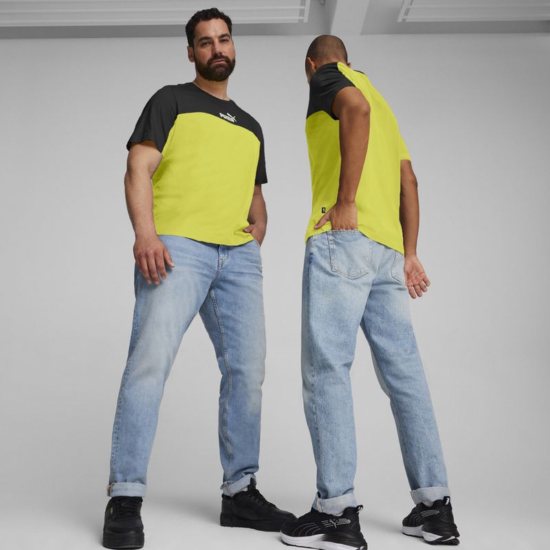 Férfi PUMA ESS+ Block Tee puma fekete/lime csillogás 3