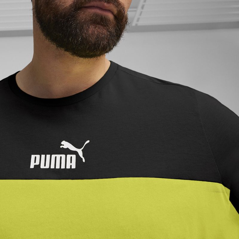 Férfi PUMA ESS+ Block Tee puma fekete/lime csillogás 5