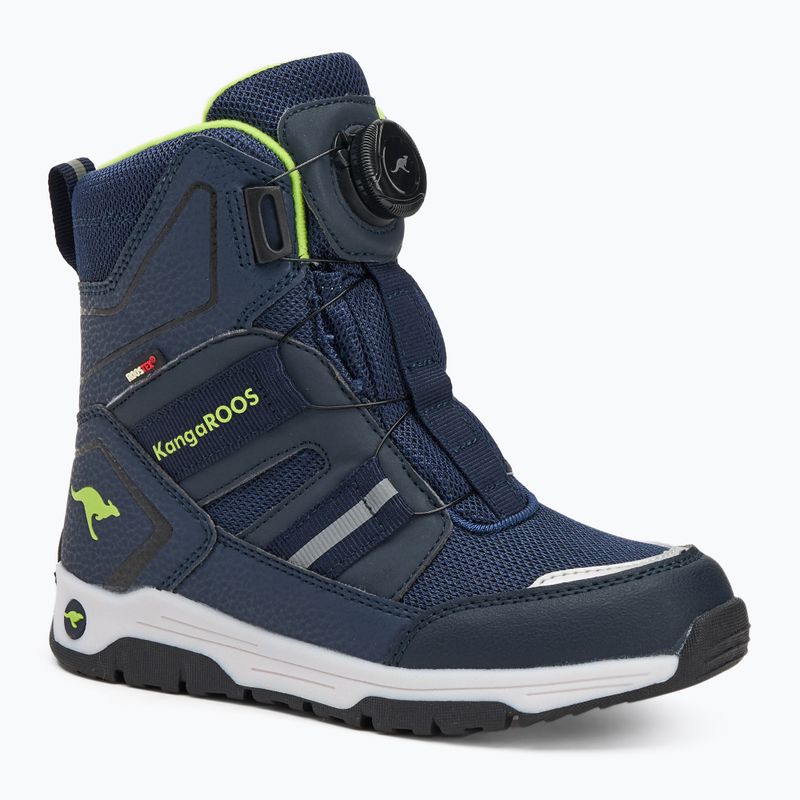 Gyermek hócsizma KangaROOS K-MJ Hunter RTX FX sötét navy / lime