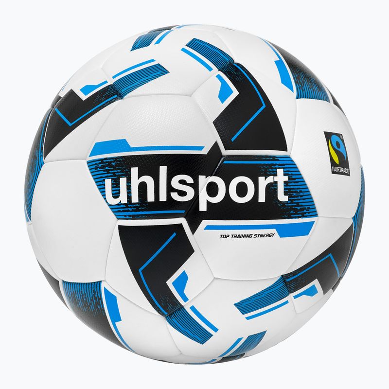 Focilabda uhlsport Top Training Synergy Fairtrade white/black/blue méret: 3 4
