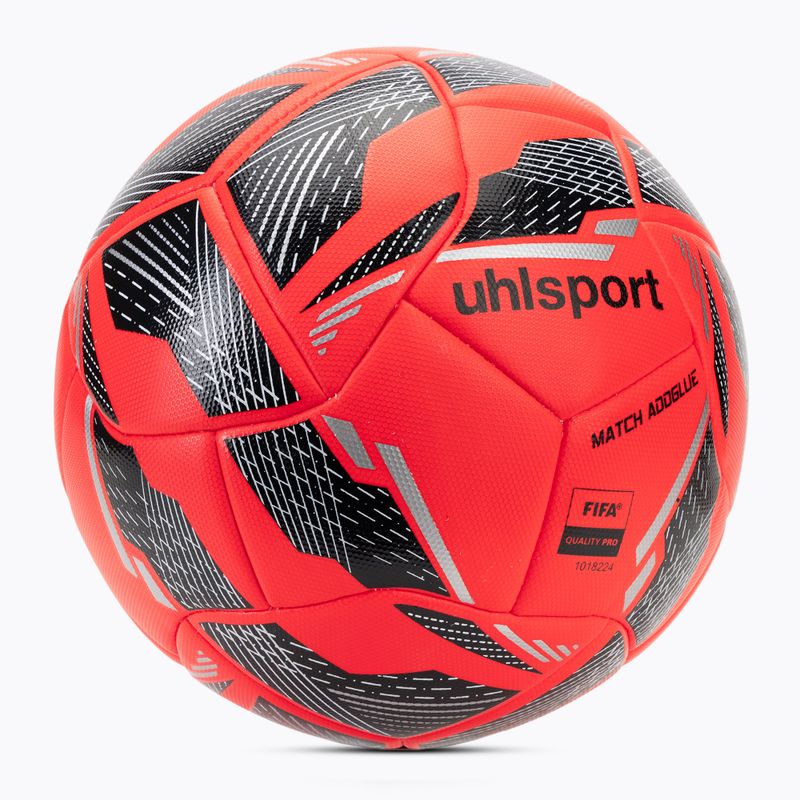 Labdarúgás uhlsport Match Addglue fluo piros/sárga/ezüst méret 5 2