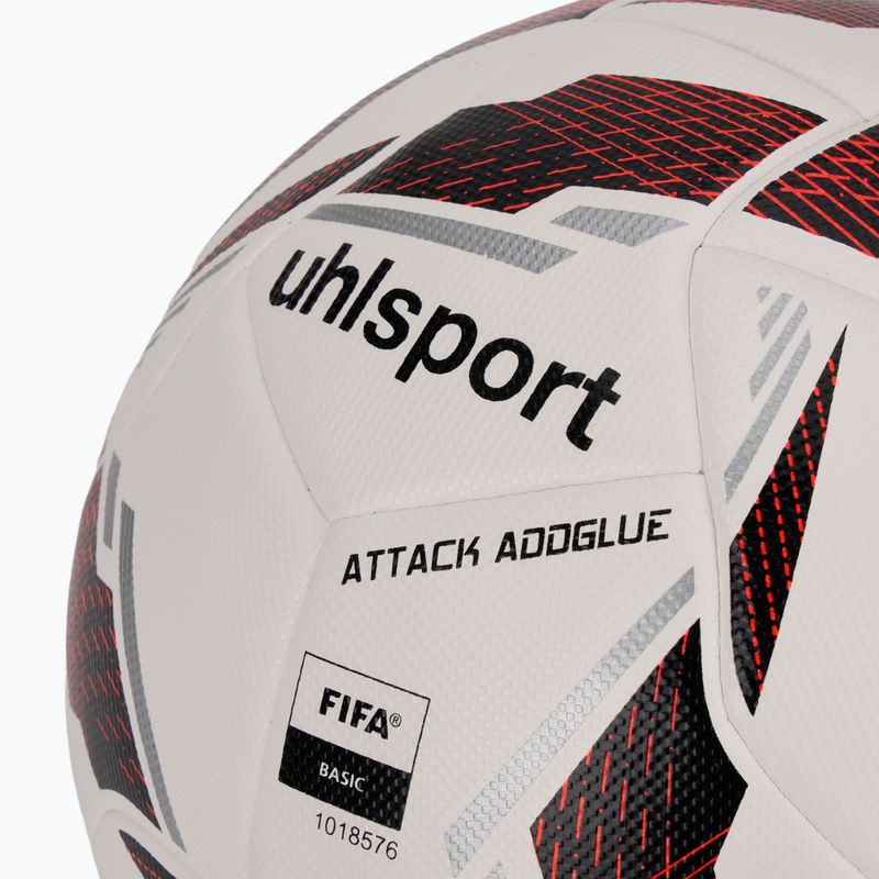 Uhlsport Attack Addglue labdarúgó fehér/fekete/fluo piros méret 5 3