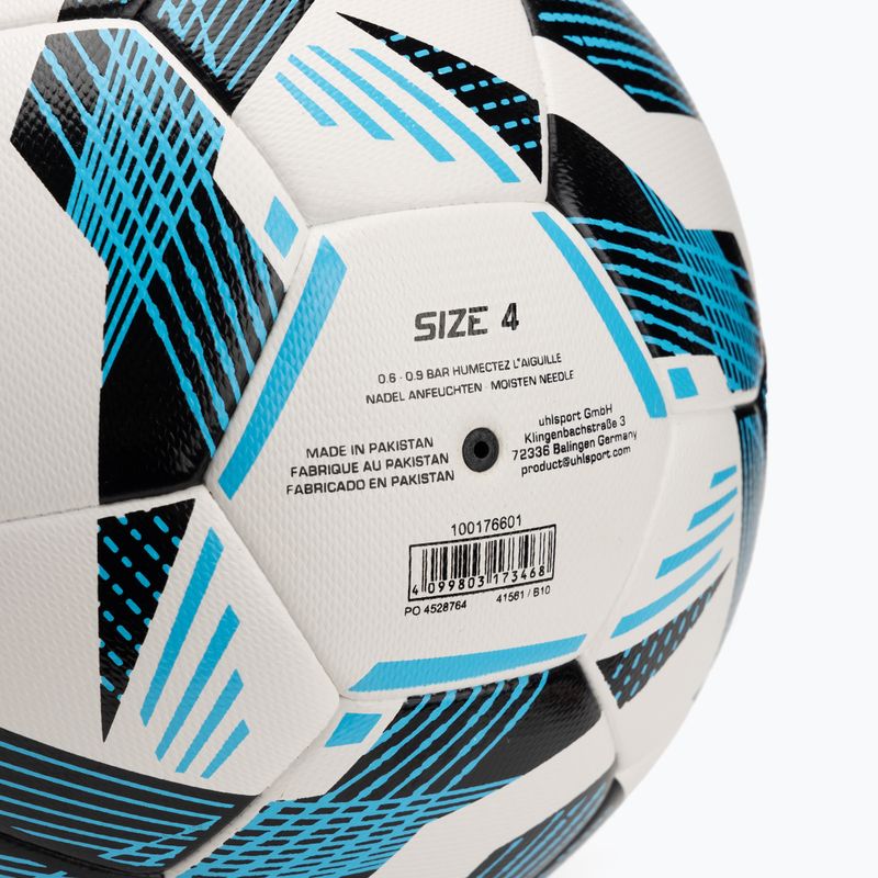 Uhlsport Fairtrade Top edzés Addglue futball fehér/fekete/fluo kék méret 4 4