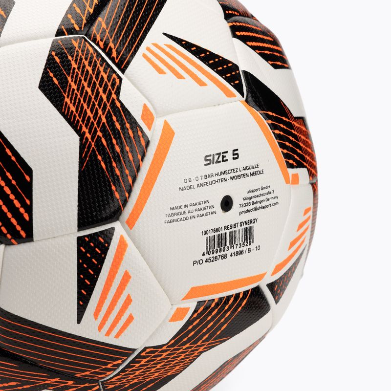 Uhlsport Resist Synergy labdarúgó fehér/fekete/fluo narancs méret 5 4
