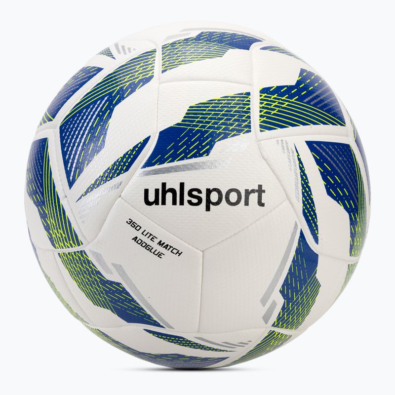 Labdarúgás uhlsport 350 Lite Match Addglue fehér/sötétkék/fluo sárga méret 5