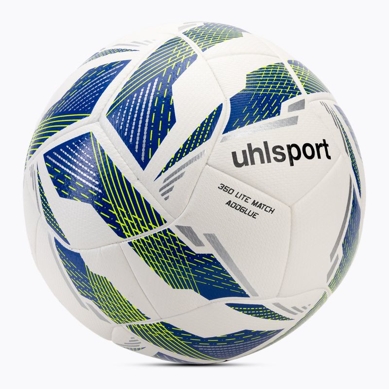 Labdarúgás uhlsport 350 Lite Match Addglue fehér/sötétkék/fluo sárga méret 5 2