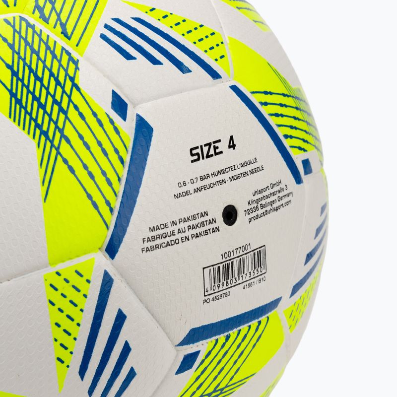 Labdarúgás uhlsport 350 Lite Addglue fehér/fluo sárga/sötétkék méret 4 3