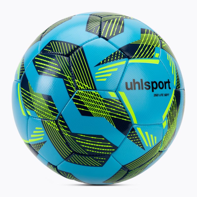 Labdarúgás uhlsport Lite Soft 350 világoskék/navy/neósárga méret 5 2