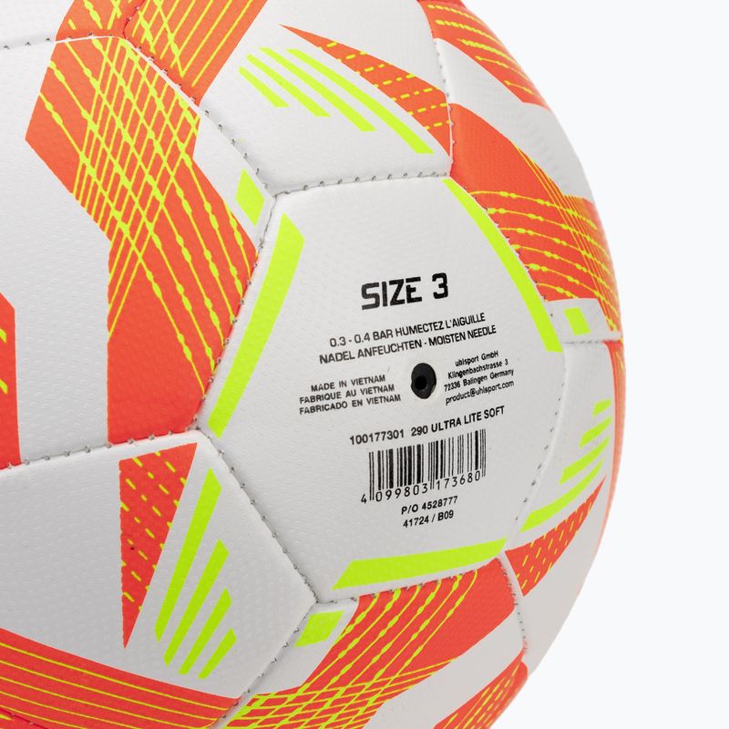 Labdarúgás uhlsport Ultra Lite Soft 290 fehér/fluo narancs/fluo sárga méret 3 3