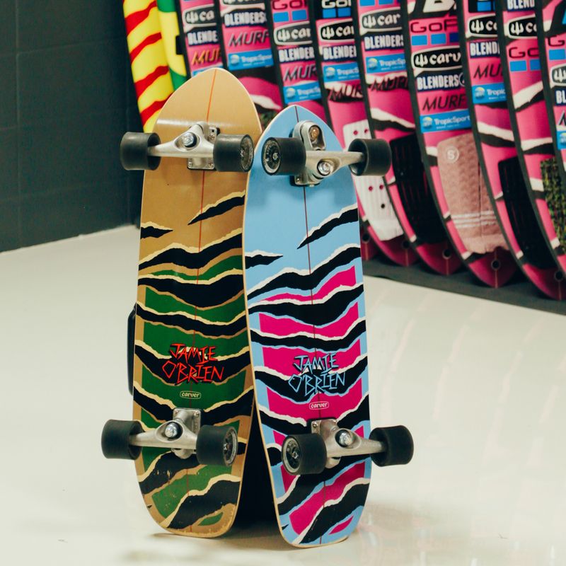 Surfskate gördeszka Carver C7 Raw 31" JOB Blue Tiger 2022 Komplett kék és rózsaszín C1013011140 9