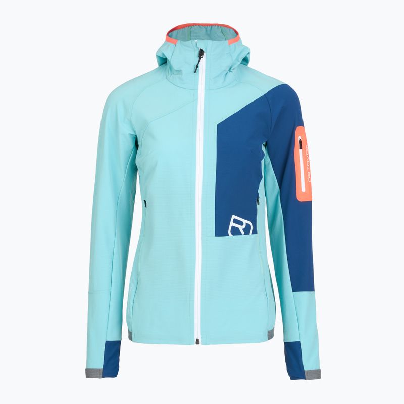 Női softshell dzseki Ortovox Berrino kapucnis kék 6027700007