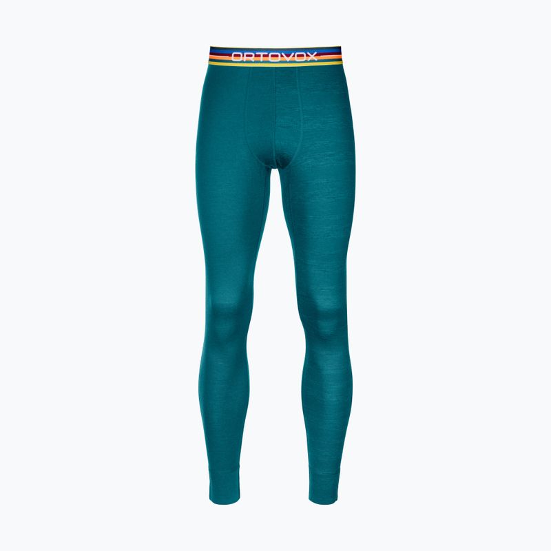 Férfi termónadrág Ortovox 185 Rock'N'Wool Long zöld 8418200009