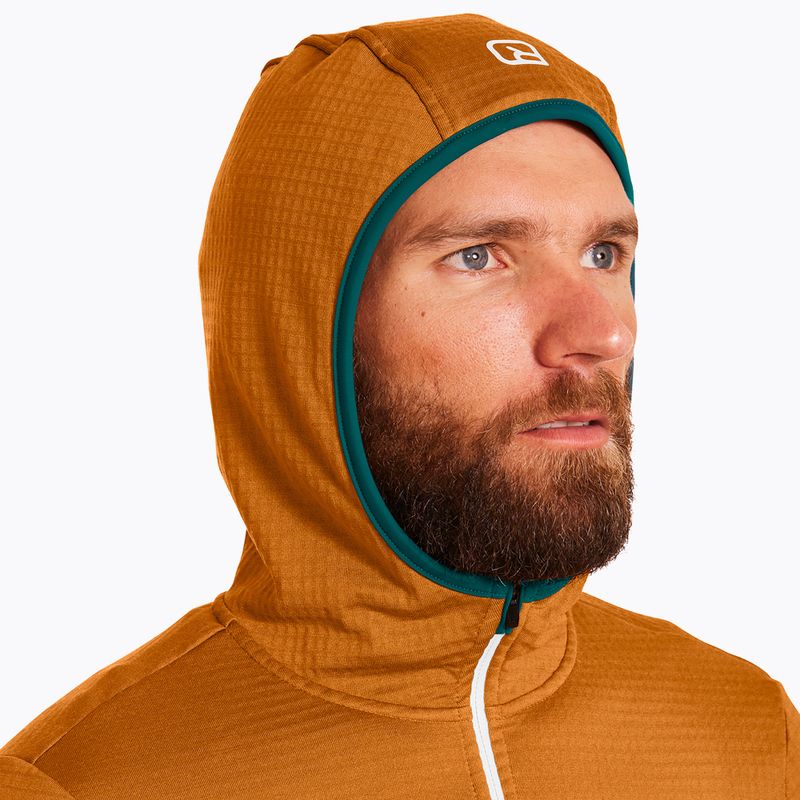 Férfi trekking pulóver Ortovox Fleece Grid Hoody barna 87211 4