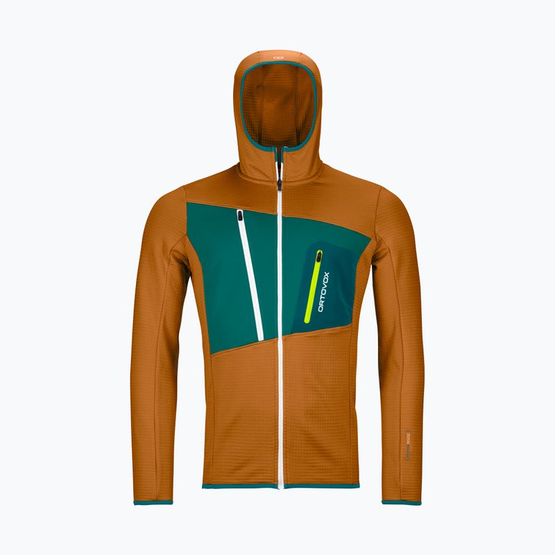 Férfi trekking pulóver Ortovox Fleece Grid Hoody barna 87211 9