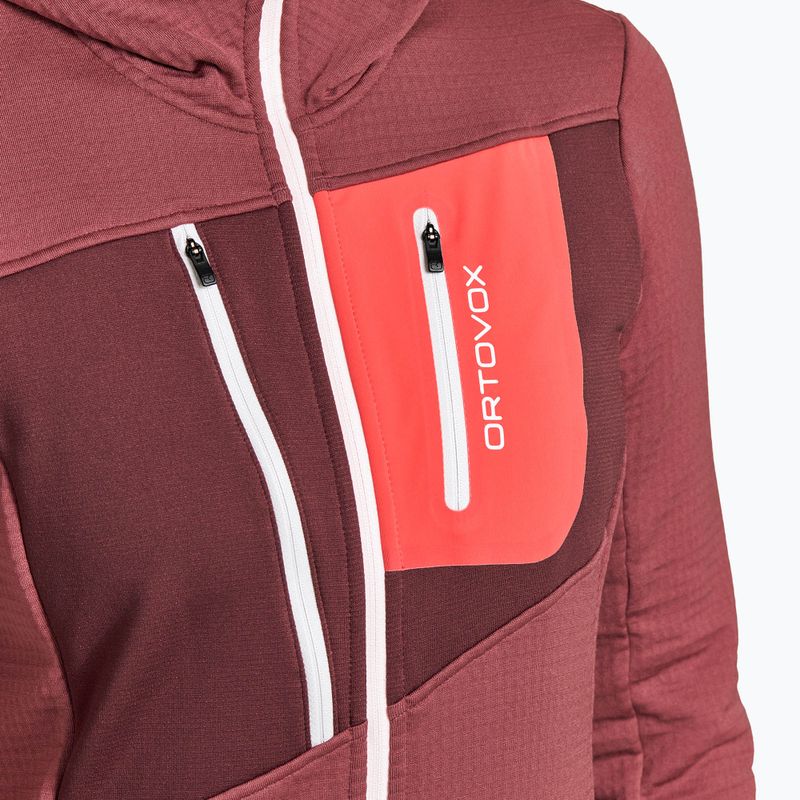 Női trekking pulóver Ortovox Fleece Grid Hoody piros 87201 5