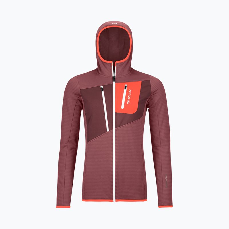 Női trekking pulóver Ortovox Fleece Grid Hoody piros 87201 10