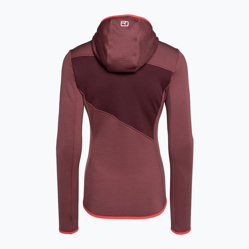 Női trekking pulóver Ortovox Fleece Grid Hoody piros 87201 7