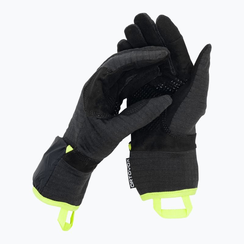Férfi ejtőernyős kesztyű ORTOVOX Fleece Grid Cover fekete holló