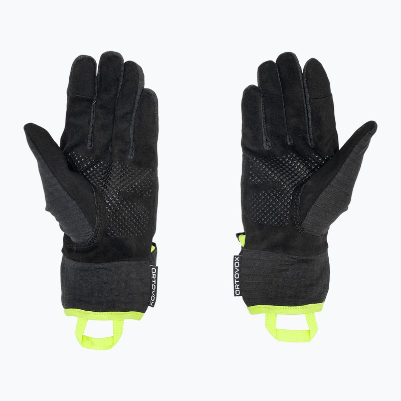 Férfi ejtőernyős kesztyű ORTOVOX Fleece Grid Cover fekete holló 2