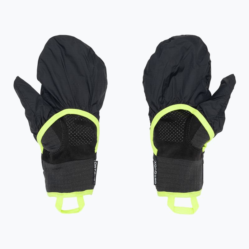 Férfi ejtőernyős kesztyű ORTOVOX Fleece Grid Cover fekete holló 4