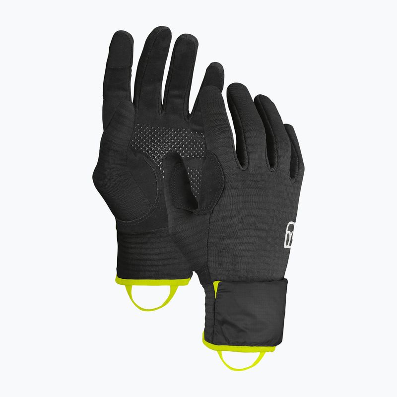 Férfi ejtőernyős kesztyű ORTOVOX Fleece Grid Cover fekete holló 8