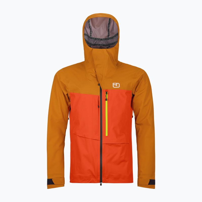 Férfi sítúra dzseki ORTOVOX 3L Ravine Shell hot orange