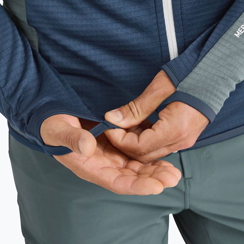 Férfi ORTOVOX Fleece Light Grid kapucnis mély óceáni melegítőfelső 6
