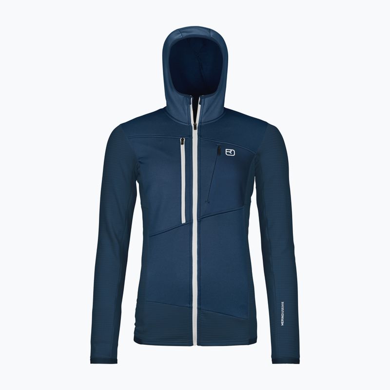 Női pulóver ORTOVOX Fleece Grid Hoody deep ocean