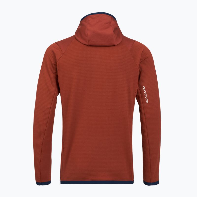 Férfi pulóver ORTOVOX Fleece Grid Hoody clay orange 2