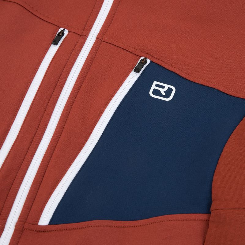 Férfi pulóver ORTOVOX Fleece Grid Hoody clay orange 3